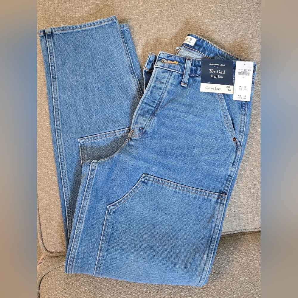 Abercrombie & Fitch Dad High Rise Curve Women's Jeans 28 6R NWT